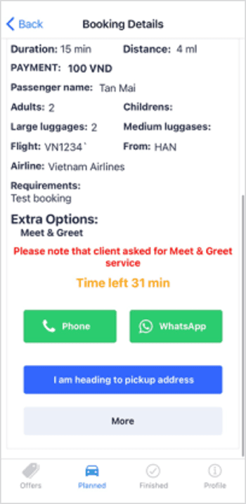 heading to pickup address