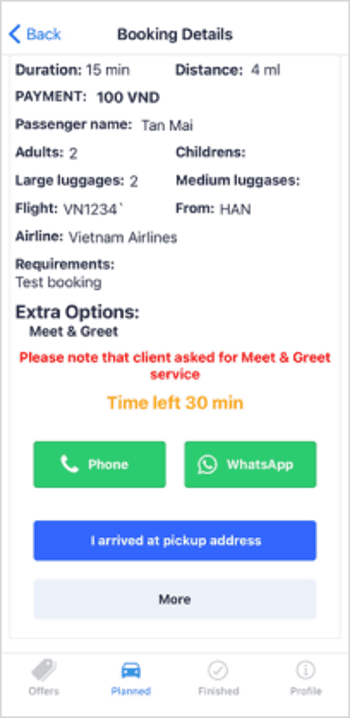 i arrived the pickup address